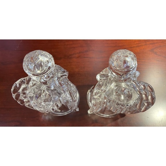 Madison Avenue Set Of 2- Glass Angels  5" with Instruments Candle Holders Heavy - Picture 5 of 7